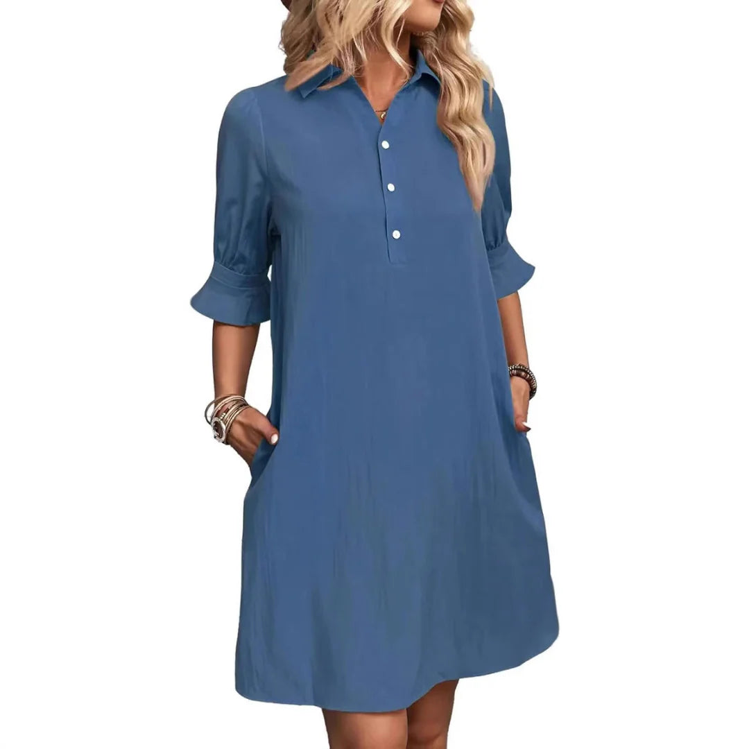 Lässiges Hemdkleid mit Knopfleiste