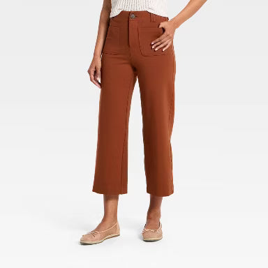 Damen-Cropped-Hose mit geradem Bein – Matrosen-Look
