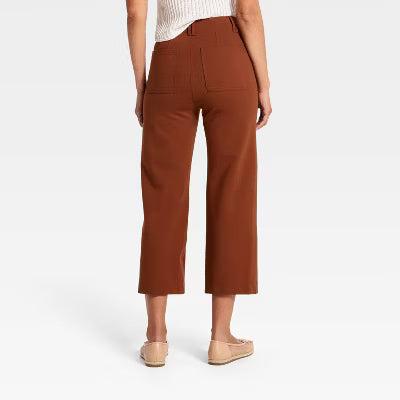 Damen-Cropped-Hose mit geradem Bein – Matrosen-Look